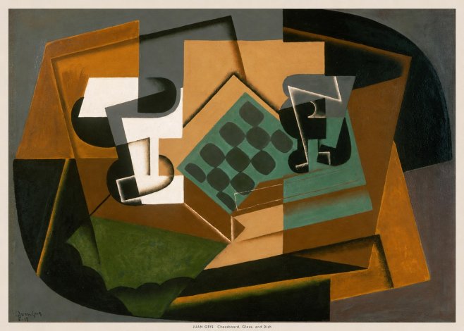 Juan Gris Chessboard, Glass, and Dish No6 - Poster