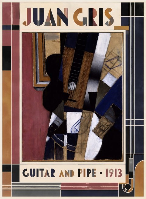 Juan Gris Guitar and Pipe II No5 - Poster