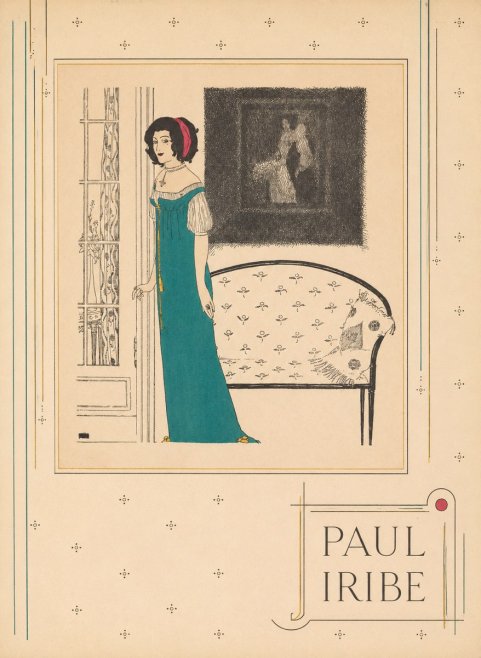 Paul Iribe Woman in Teal Gown No3 - Poster