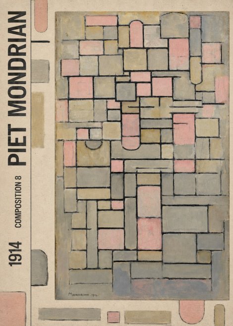 Piet Mondrian Composition 8 No5 - Poster