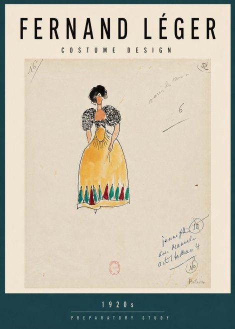 Fernand Léger Costume Design 1920S Preparatory Study No3 - Poster