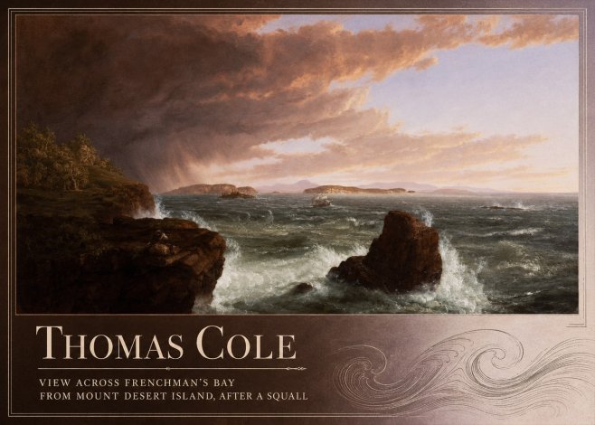 Thomas Cole View Across Frenchman's Bay from Mount Desert Island, After a Squall II No2 - Poster