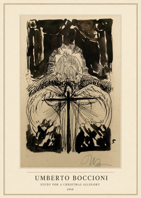 Umberto Boccioni Study for a Christmas Allegory No3 - Poster