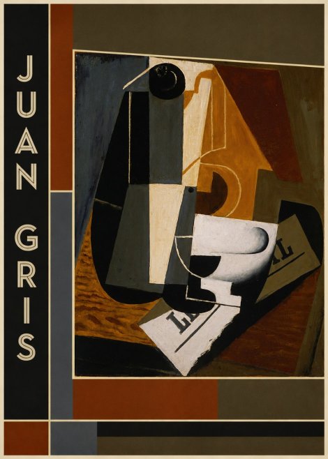 Juan Gris Glass and Bottle No2 - Poster