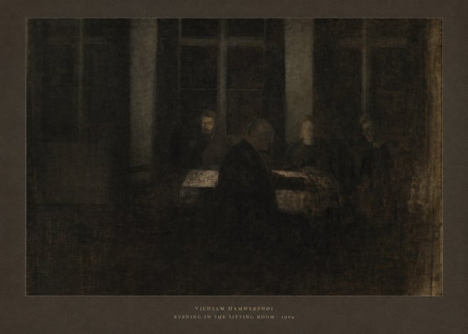 Vilhelm Hammershøi Evening in the Sitting Room No5 - Poster
