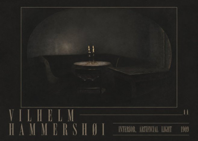 Vilhelm Hammershøi Interior, Artificial Light No4 - Poster