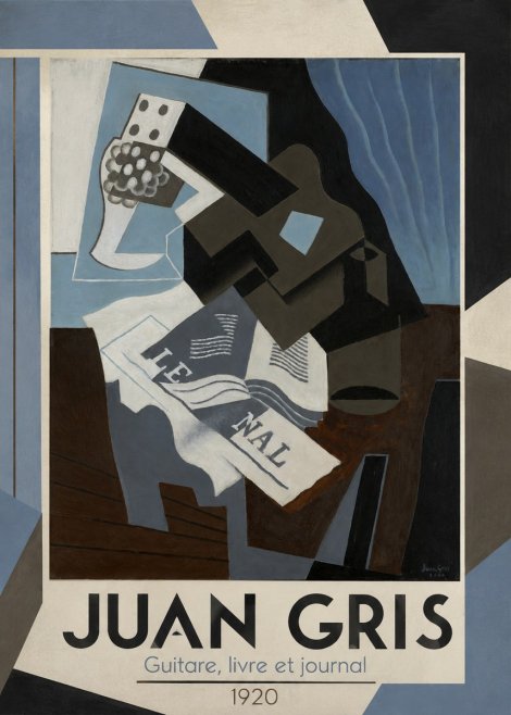 Juan Gris Guitare, Livre Et Journal No1 - Poster