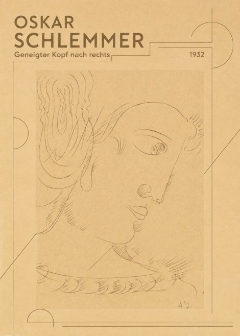 Oskar Schlemmer Geneigter Kopf Nach Rechts No3 - Poster