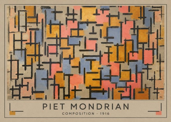 Piet Mondrian Composition No3 - Poster