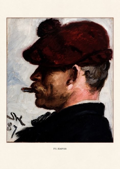 P.S. Krøyer Self-portrait with Cigar II No5 - Poster
