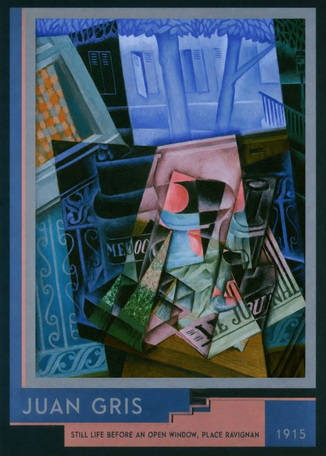 Juan Gris Still Life Before an Open Window, Place Ravignan No2 - Poster