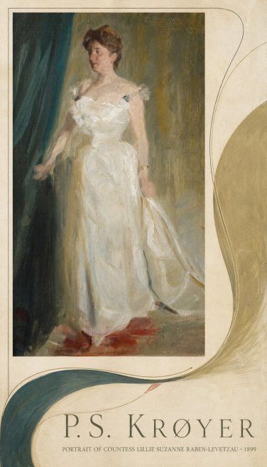 P.S. Krøyer Portrait of Countess Lillie Suzanne Raben-levetzau - 1899 No3 - Poster