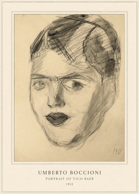 Umberto Boccioni Portrait of Vico Baer No4 - Poster