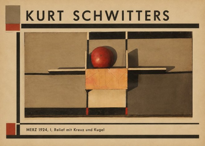 Kurt Schwitters Merz 1924, I, Relief Mit Kreuz Und Kugel No1 - Poster
