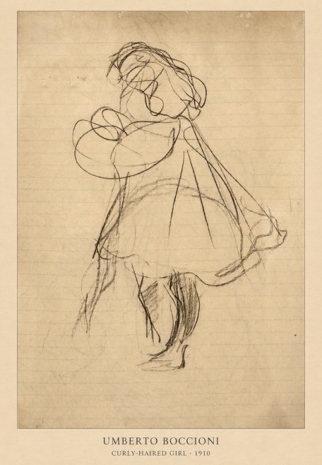 Umberto Boccioni Curly-haired Girl No4 - Poster