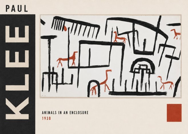 Paul Klee Animals in an Enclosure No3 - Poster