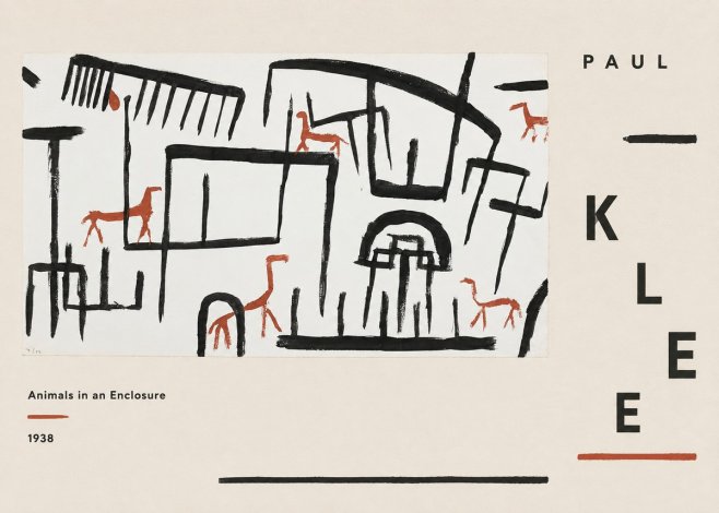 Paul Klee Animals in an Enclosure No6 - Poster