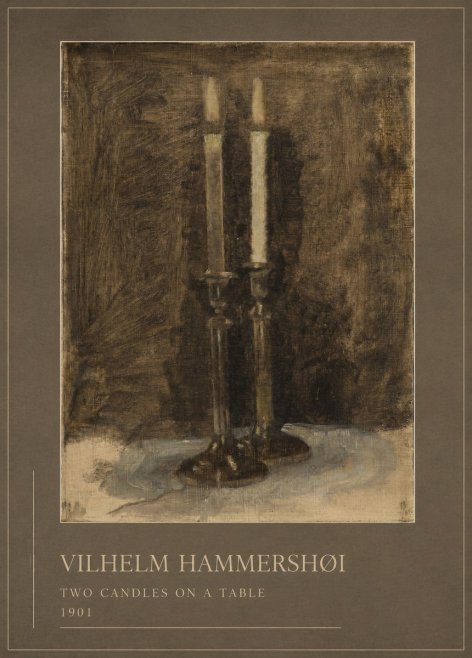 Vilhelm Hammershøi Two Candles on a Table No1 - Poster