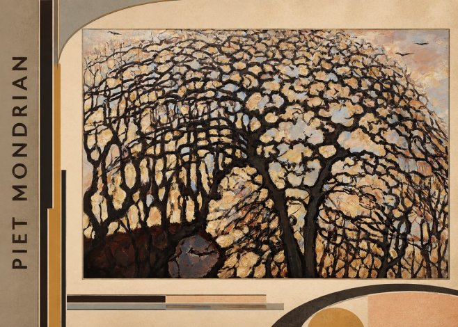 Piet Mondrian Avond (Evening); the Red Tree No4 - Poster