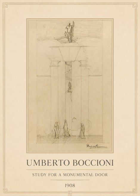 Umberto Boccioni Study for a Monumental Gate No4 - Poster
