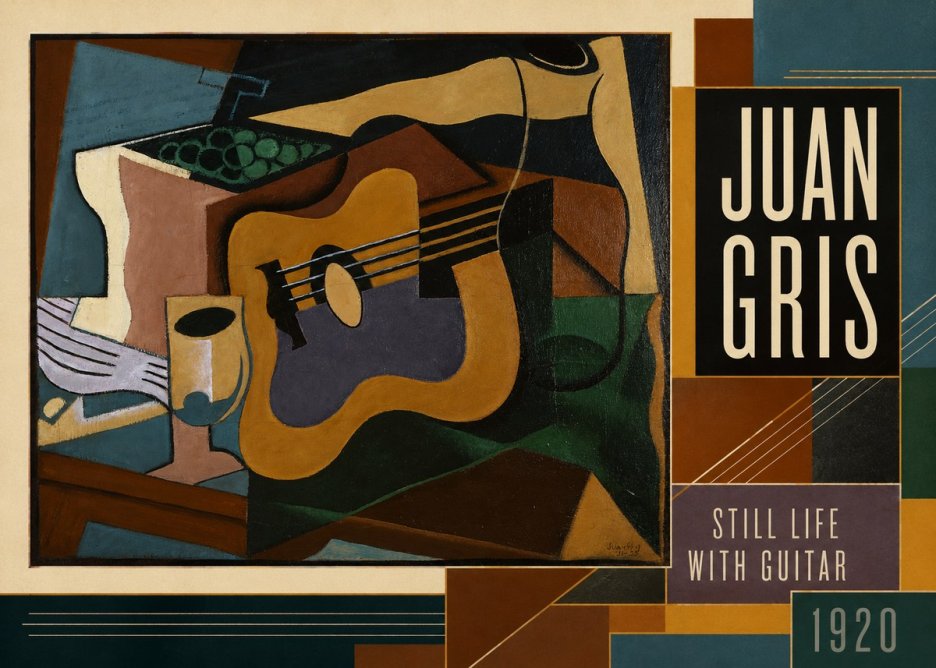 Juan Gris Still Life with Guitar No3 - Poster