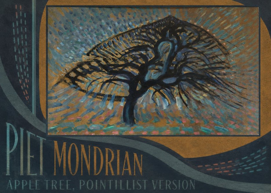 Piet Mondrian Apple Tree, Pointillist Version No3 - Poster