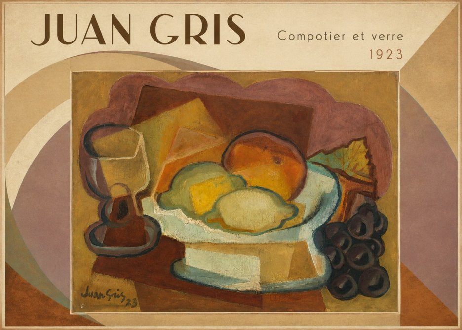 Juan Gris Compotier Et Verre No5 - Poster