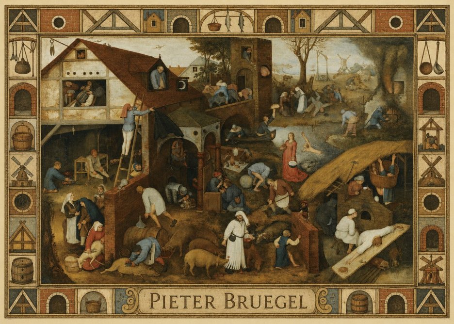 Pieter Bruegel Netherlandish Proverbs I No6 - Poster