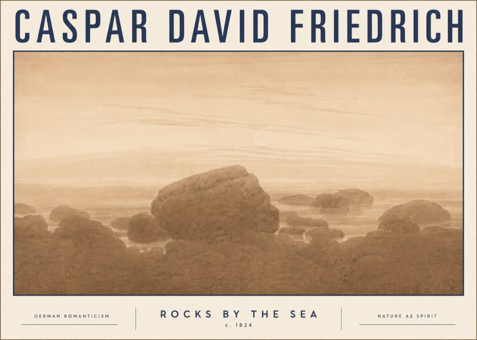 Caspar David Friedrich Rocks by the Sea No5 - Poster