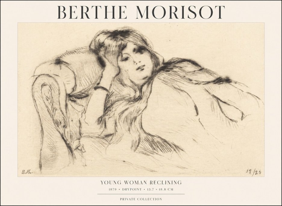 Berthe Morisot Young Woman Reclining II No1 - Poster