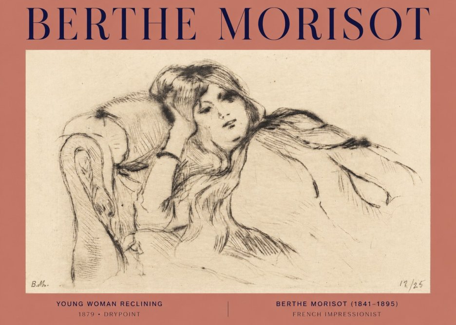 Berthe Morisot Young Woman Reclining II No2 - Poster