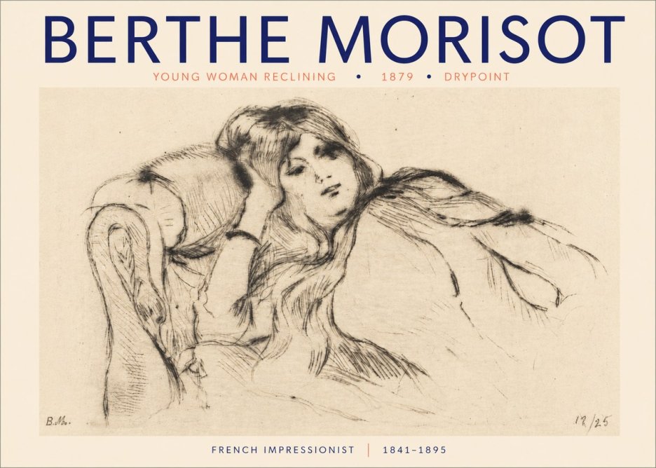 Berthe Morisot Young Woman Reclining II No3 - Poster