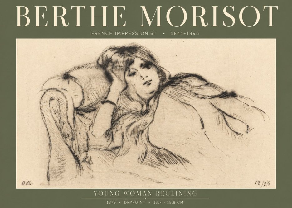 Berthe Morisot Young Woman Reclining II No4 - Poster