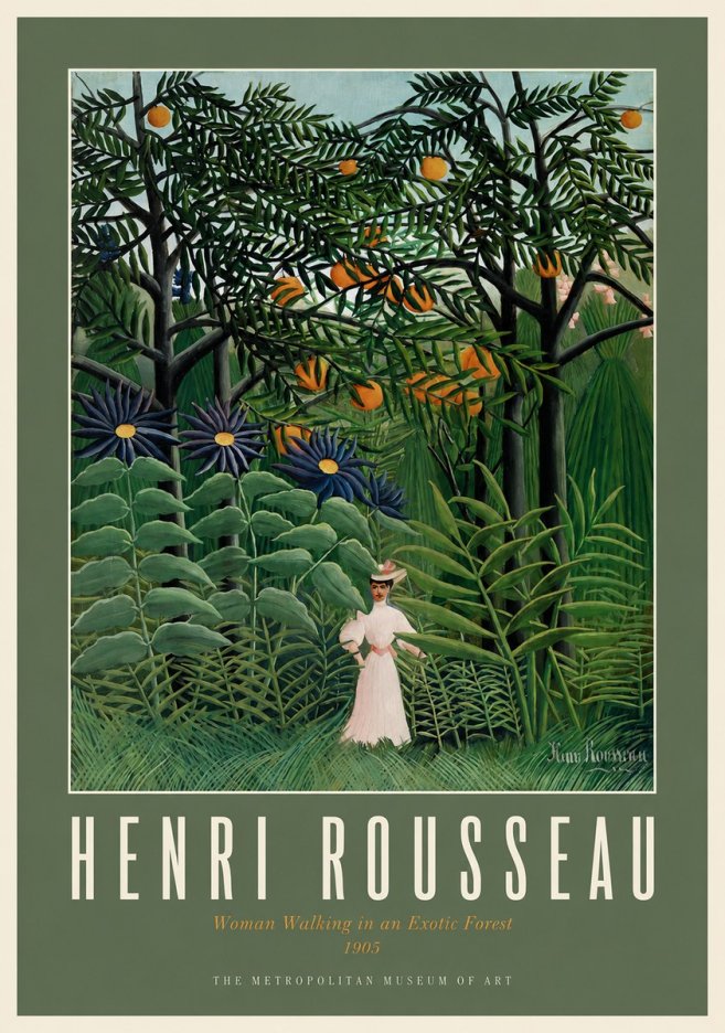 Rousseau Woman Walking in an Exotic Forest No2 - Poster