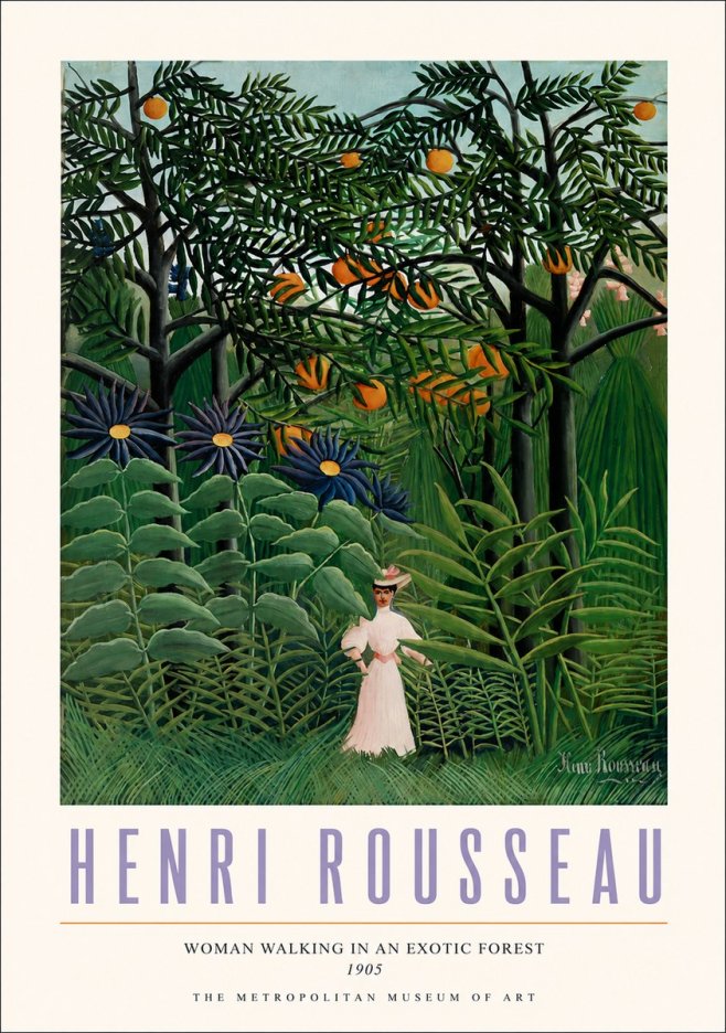 Rousseau Woman Walking in an Exotic Forest No3 - Poster