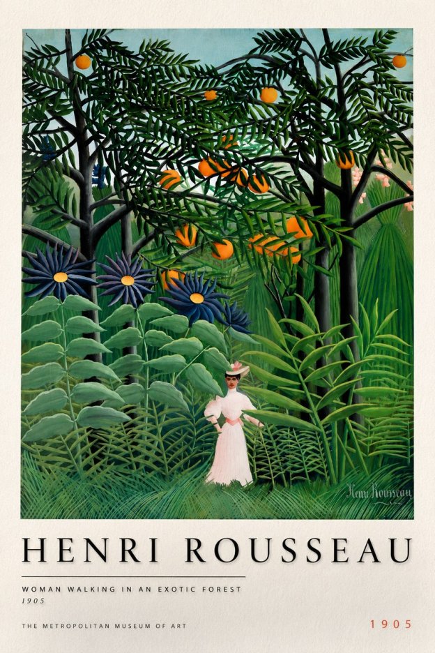 Rousseau Woman Walking in an Exotic Forest No6 - Poster