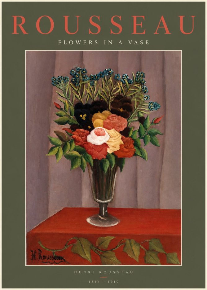 Rousseau Flowers in a Vase No2 - Poster
