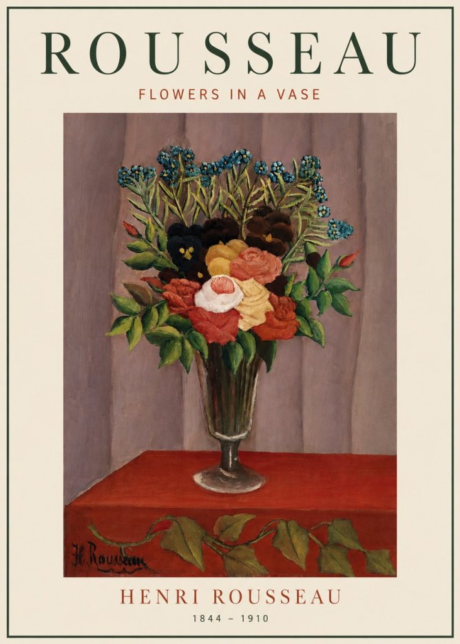 Rousseau Flowers in a Vase No4 - Poster