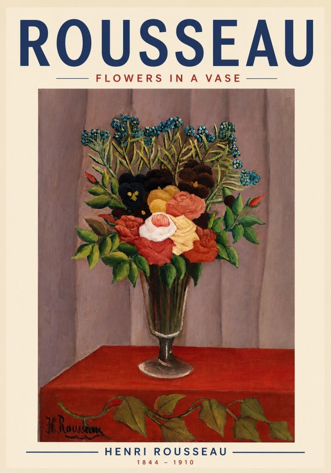 Rousseau Flowers in a Vase No5 - Poster