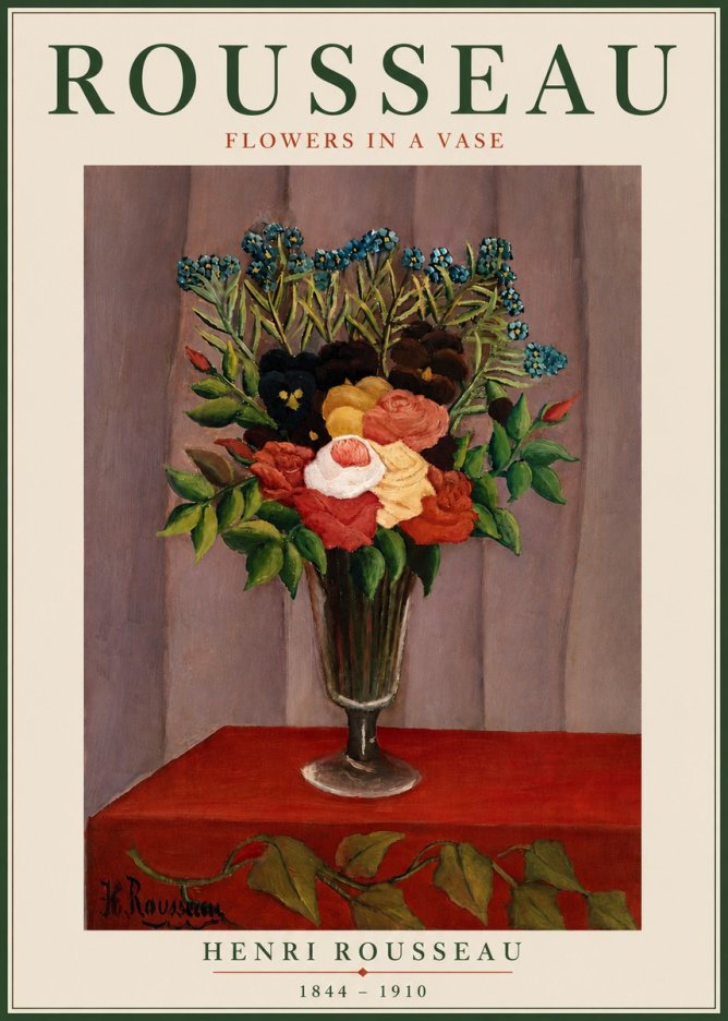 Rousseau Flowers in a Vase No6 - Poster