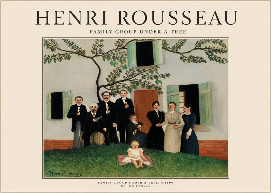 Rousseau Family Group Under a Tree No1 - Poster