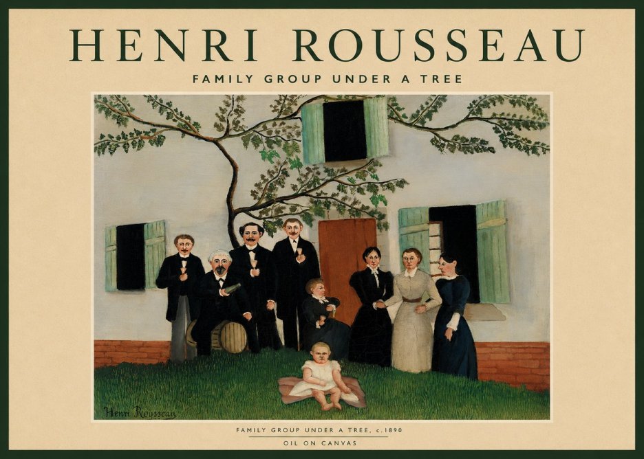 Rousseau Family Group Under a Tree No2 - Poster