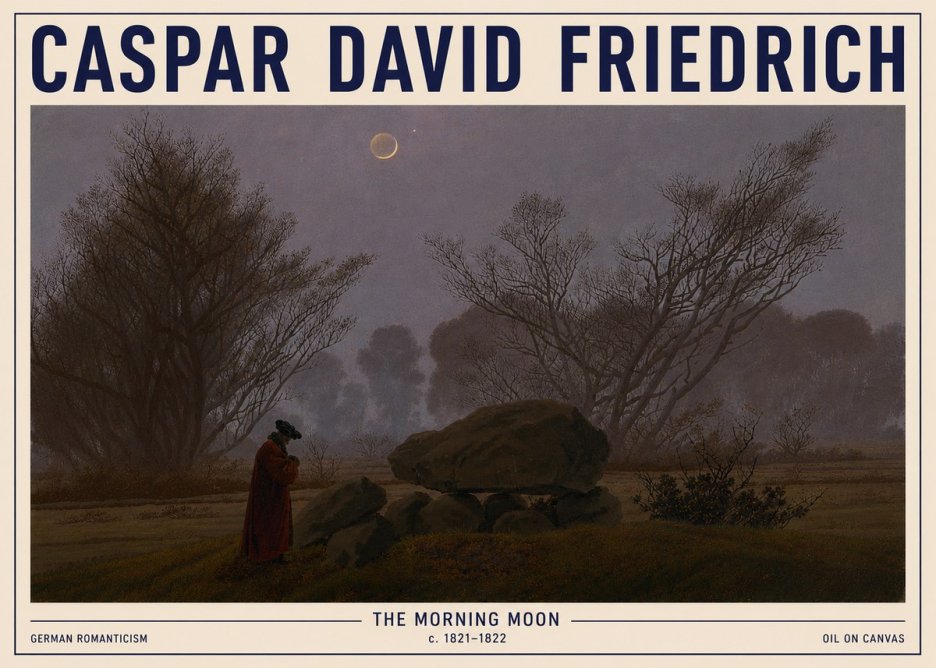 Caspar David Friedrich The Morning Moon No5 - Poster