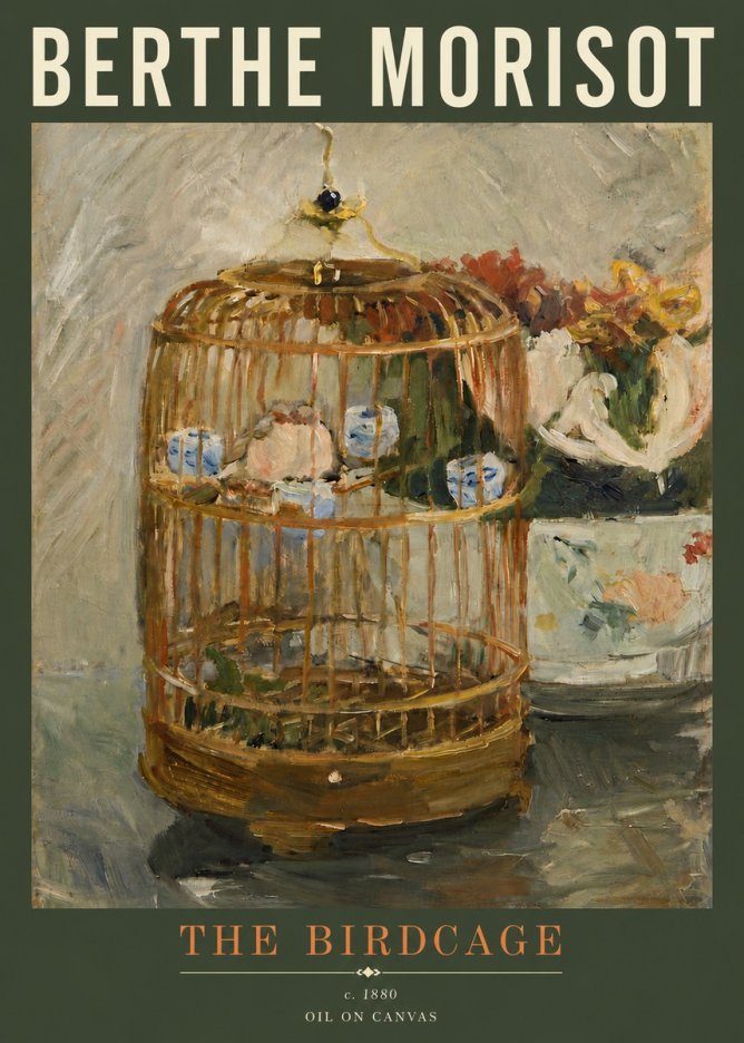 Berthe Morisot The Birdcage I No4 - Poster