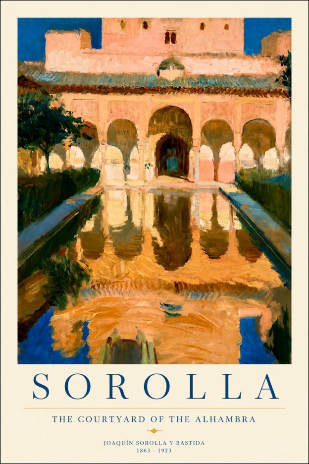 Sorolla The Courtyard of the Alhambra No2 - Poster