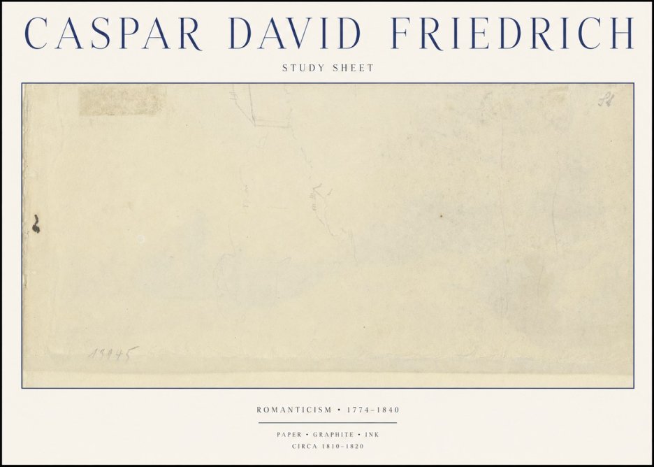 Caspar David Friedrich Study Sheet No1 - Poster
