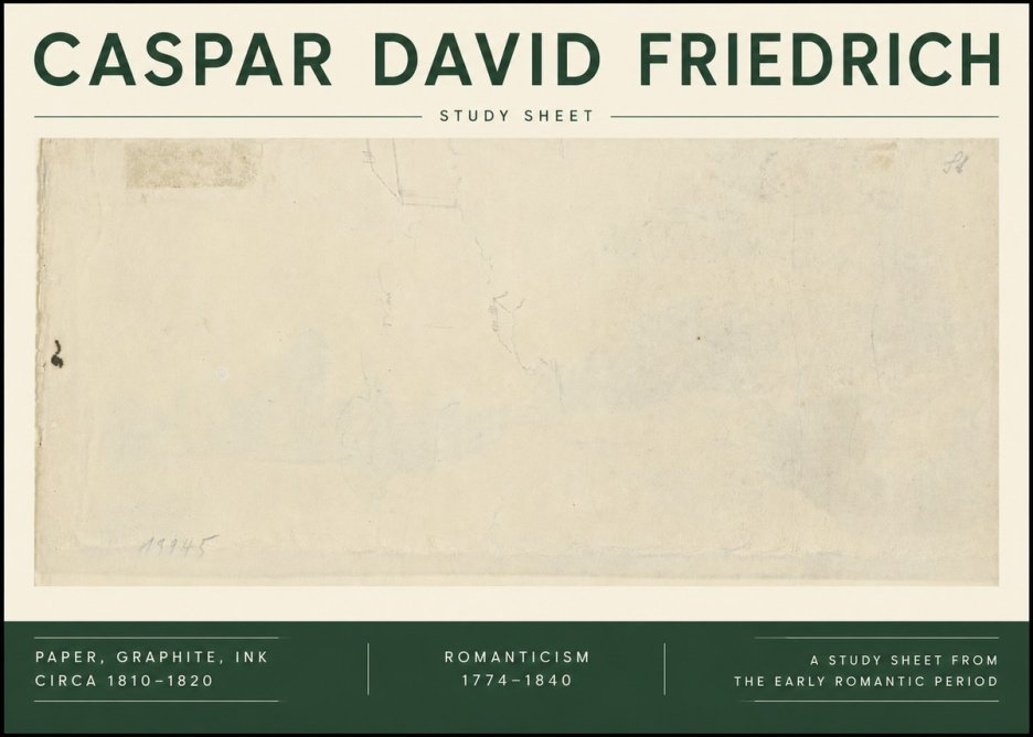 Caspar David Friedrich Study Sheet No6 - Poster