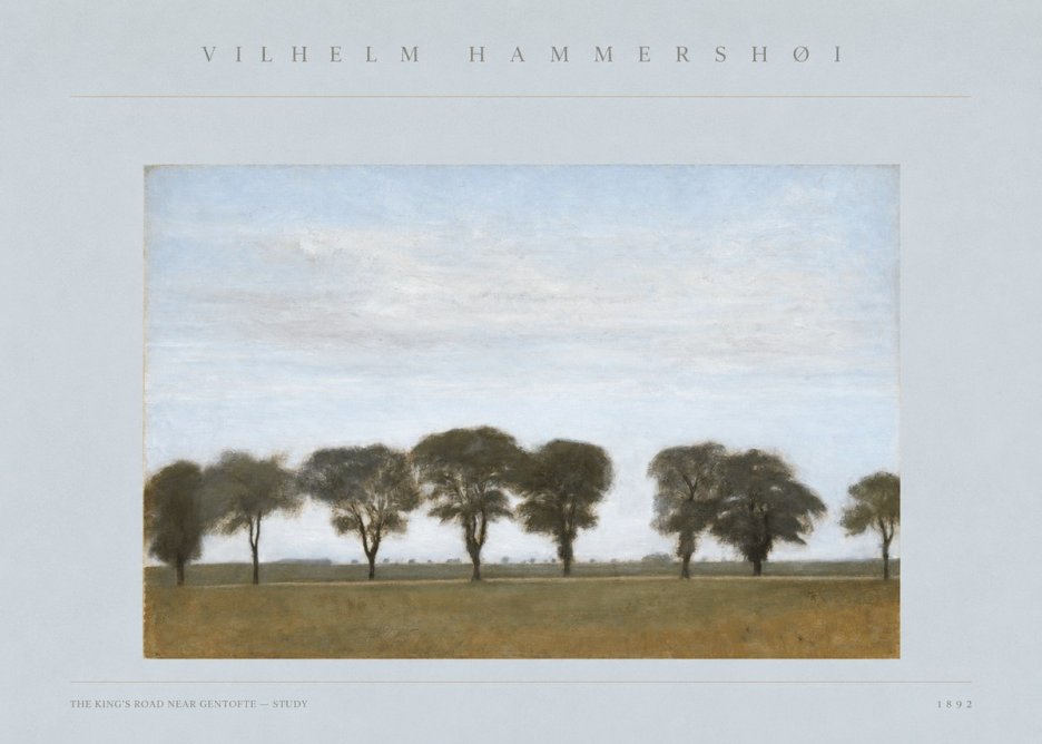 Vilhelm Hammershøi The King's Road Near Gentofte - Study No3 - Poster