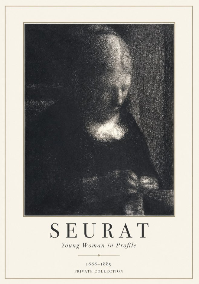 Seurat Young Woman in Profile No1 - Poster