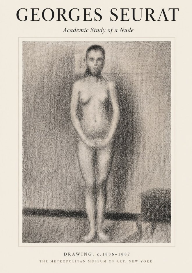 Seurat Academic Study of a Nude No1 - Poster